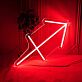 Pfeil nach oben rechts LED-Neonschild Wohnzimmer Büro