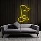 Golfloch mit Fahne und Ball LED-Neonschild