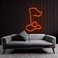 Golfloch mit Fahne und Ball LED-Neonschild