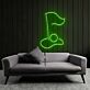 Golfloch mit Fahne und Ball LED-Neonschild