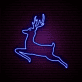 LED Neonschild springender Hirsch als moderne Wanddekoration