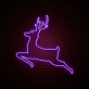 LED Neonschild springender Hirsch als moderne Wanddekoration