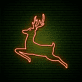 LED Neonschild springender Hirsch als moderne Wanddekoration