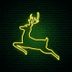 LED Neonschild springender Hirsch als moderne Wanddekoration