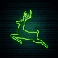 LED Neonschild springender Hirsch als moderne Wanddekoration