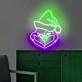 LED Neonschild freche Weihnachtsfigur mit Nikolausmütze