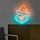 LED Neonschild freche Weihnachtsfigur mit Nikolausmütze