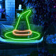 Hexenhut LED-Neonschild für Halloween Party