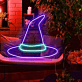 Hexenhut LED-Neonschild für Halloween Party