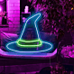 Hexenhut LED-Neonschild für Halloween Party