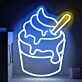 Frozen Yogurt Becher LED-Neonschild für Café und Eisdiele
