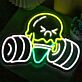 Funny Ice Cream Fitness LED Neonschild für Home Gym, Gaming Room oder Studio