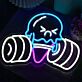 Funny Ice Cream Fitness LED Neonschild für Home Gym, Gaming Room oder Studio