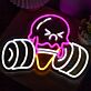 Funny Ice Cream Fitness LED Neonschild für Home Gym, Gaming Room oder Studio