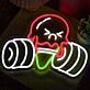 Funny Ice Cream Fitness LED Neonschild für Home Gym, Gaming Room oder Studio
