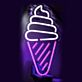 Softeis in der Waffel als LED-Neonschild