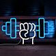Hantel mit Faust LED-Neonschild für Fitnessstudio Home Gym