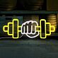 Faust mit Hantel LED-Neonschild für Fitnessstudio Home Gym