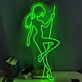 Modernes LED Neonschild mit abstraktem Frauenmotiv als dekorative Wandbeleuchtung