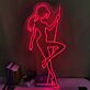 Modernes LED Neonschild mit abstraktem Frauenmotiv als dekorative Wandbeleuchtung