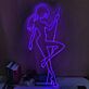 Modernes LED Neonschild mit abstraktem Frauenmotiv als dekorative Wandbeleuchtung