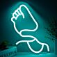 Fußsohle mit Hand LED-Neonschild