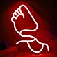 Fußsohle mit Hand LED-Neonschild