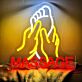 LED Neonschild Massage mit Hand Motiv für Spa Studio und Wanddekoration