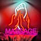 LED Neonschild Massage mit Hand Motiv für Spa Studio und Wanddekoration