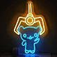 LED Neonschild mit niedlicher Figur unter Greifarm im Arcade Stil als verspielte Wanddekoration für Gaming Zimmer Wohnzimmer oder Geschenkidee