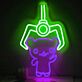 LED Neonschild mit niedlicher Figur unter Greifarm im Arcade Stil als verspielte Wanddekoration für Gaming Zimmer Wohnzimmer oder Geschenkidee