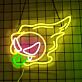 LED Neonschild mit frechem Halloween Geist und herausgestreckter Zunge als verspielte Wanddekoration für Herbst und Halloween Party