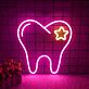 Zahn mit Stern LED-Neonschild für Dentalklinik