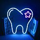 Zahn mit Stern LED-Neonschild für Dentalklinik