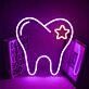Zahn mit Stern LED-Neonschild für Dentalklinik