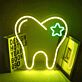 Zahn mit Stern LED-Neonschild für Dentalklinik