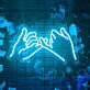 Händeschütteln mit kleinem Finger LED-Neonschild Wohnzimmer Bar