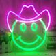 Cowboy-Smiley LED-Neonschild für Wohnzimmer Bar
