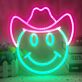 Cowboy-Smiley LED-Neonschild für Wohnzimmer Bar