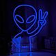 Alien mit Peace Handzeichen LED-Neonschild für Gaming Zimmer