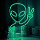 Alien mit Peace Handzeichen LED-Neonschild für Gaming Zimmer