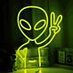 Alien mit Peace Handzeichen LED-Neonschild für Gaming Zimmer