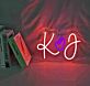 K♡J LED-Neonschild für Hochzeit oder Schlafzimmer
