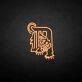 Tiger mit Buchstabe D LED-Neonschild für Bar und Wohnzimmer