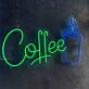 Kaffeebecher mit Dampf LED Neonschild für Café und Küche