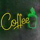Kaffeebecher mit Dampf LED Neonschild für Café und Küche