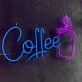 Kaffeebecher mit Dampf LED Neonschild für Café und Küche