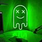 Pixelgeist mit Kreuzaugen LED-Neonschild Gamingzimmer Wohnzimmer