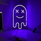 Pixelgeist mit Kreuzaugen LED-Neonschild Gamingzimmer Wohnzimmer