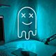 Pixelgeist mit Kreuzaugen LED-Neonschild Gamingzimmer Wohnzimmer